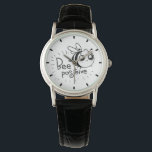 Cute Chibi Bee illustration Citat Armbandsur<br><div class="desc">Cute line teckning från ett humla som säger att du är positiv.</div>