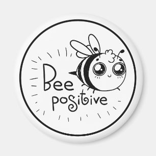 Cute Chibi Bee illustration Citat Magnet