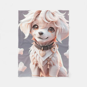 Cute Chibi Golden Retriever Puppy Fleecefilt