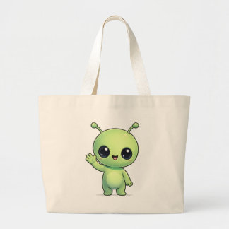 Cute Chibi Green Alien Tote Bag – Kawaii Space Cha Jumbo Tygkasse