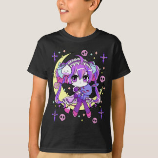 Cute Chibi Kawaii Anime Girls Pastel Goth för T Shirt