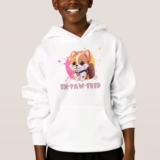 Cute Chibi Kawaii Corgi Namn-skolåret på baksidan T Shirt (Framsida)