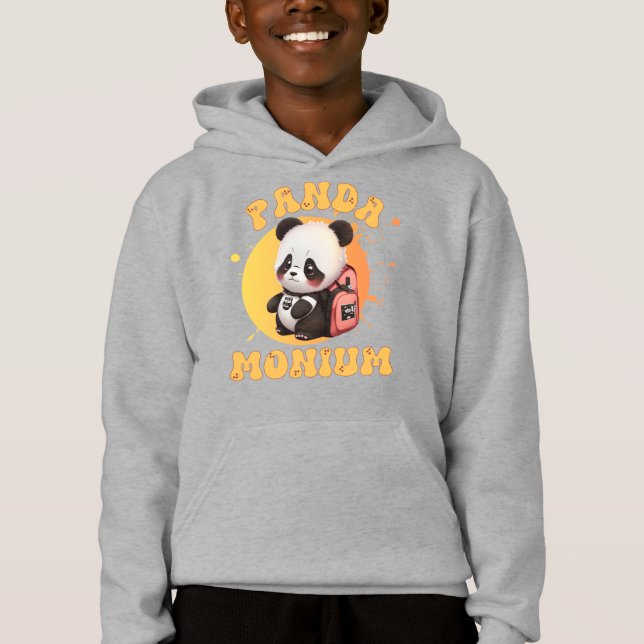Cute Chibi Kawaii Panda Namn School Year on Back T Shirt (Framsida)
