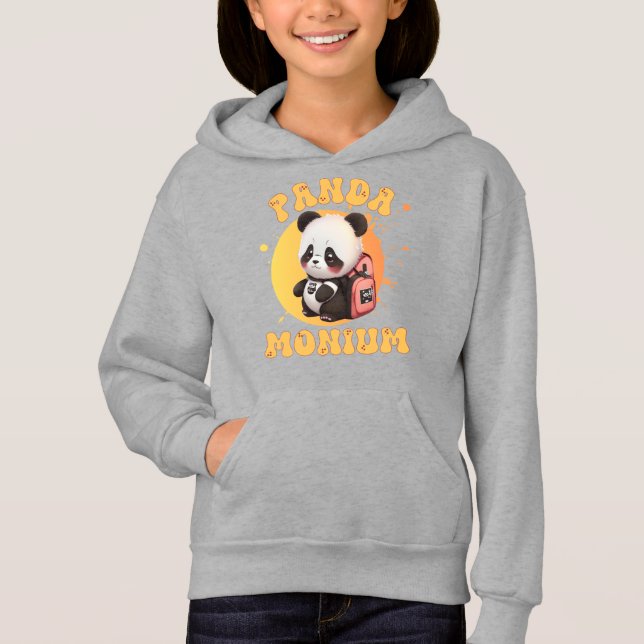 Cute Chibi Kawaii Panda Namn School Year on Back T Shirt (Framsida)