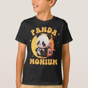 Cute Chibi Kawaii Panda Namn School Year on Back T Shirt