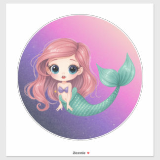 Cute Chibi Mermaid Sticker Klistermärken
