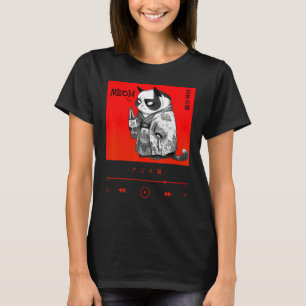 Cute Chibi Neko i Elegant Japanska Kimono Robe T Shirt