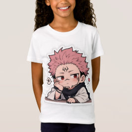 Cute Chibi Pouty King Sticker - Kawaii Pink Hair T Shirt