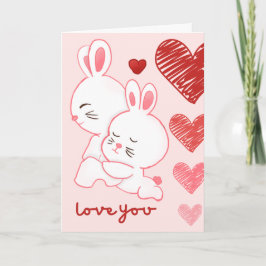 Cute Chibi Rabbit par Scribble Heart-Valentineser Kort