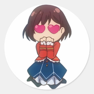 Cute Chibi Rae Taylor från WataOshi | IFTV Runt Klistermärke