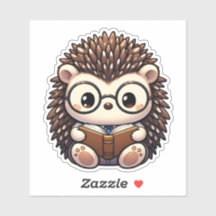 Cute Chibi Reading Hedgehog