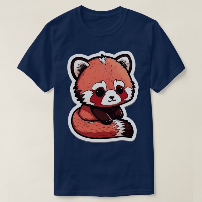 Cute Chibi Red Panda 2 T Shirt (Design framsida)