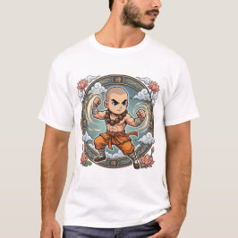 Cute Chibi Shaolin Monk Way of the Monk Kanji  T Shirt