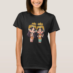 Cute Chibi Stil Kambodjanska Khmer Apsara Bff Frie T Shirt