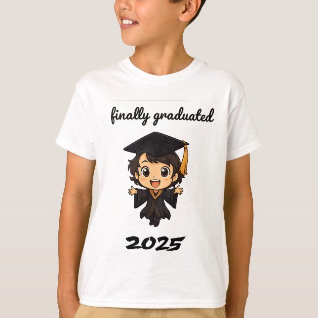 Cute Chibi Studenten 2025 T-Shirt - slutligen Grad (Framsida)