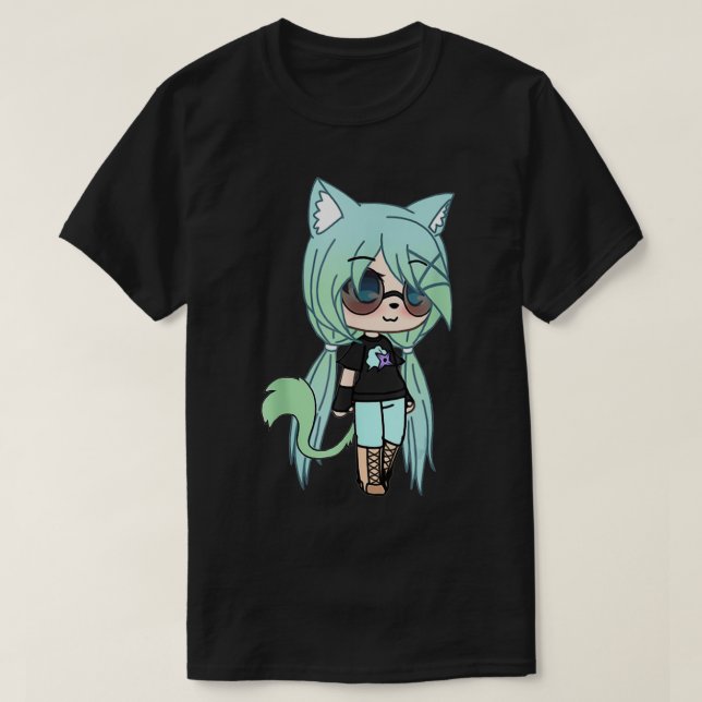 Cute Chibi style Kawaii Anime Girl Chloe Chan thes T Shirt (Design framsida)