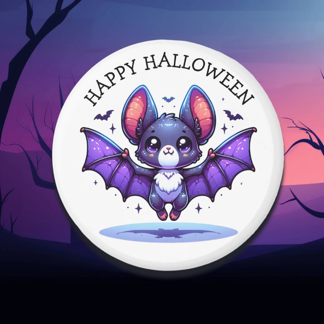 Cute Chibi Tecknad Fladdermus Halloween Magnet (Skapare uppladdad)