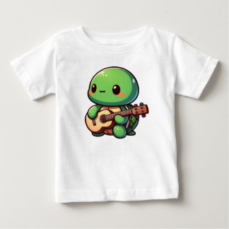 Cute Chibi Turtle Spelar Guitar T Shirt
