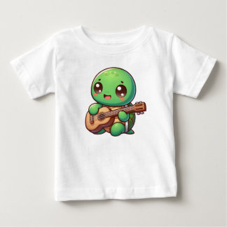 Cute Chibi Turtle Spelar Guitar T Shirt