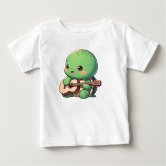 Cute Chibi Turtle Spelar Guitar T Shirt