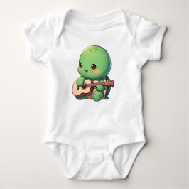 Cute Chibi Turtle Spelar Guitar T Shirt