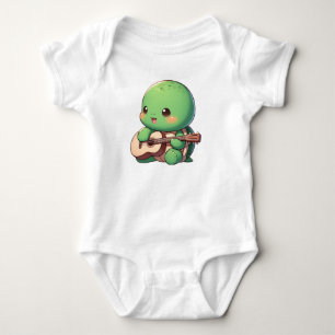 Cute Chibi Turtle Spelar Guitar T Shirt
