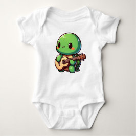Cute Chibi Turtle Spelar Guitar T Shirt