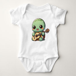 Cute Chibi Turtle Spelar Guitar T Shirt