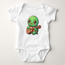 Cute Chibi Turtle Spelar Guitar T Shirt