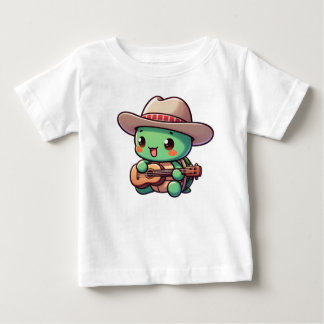 Cute Chibi Turtle Spelar Guitar T Shirt