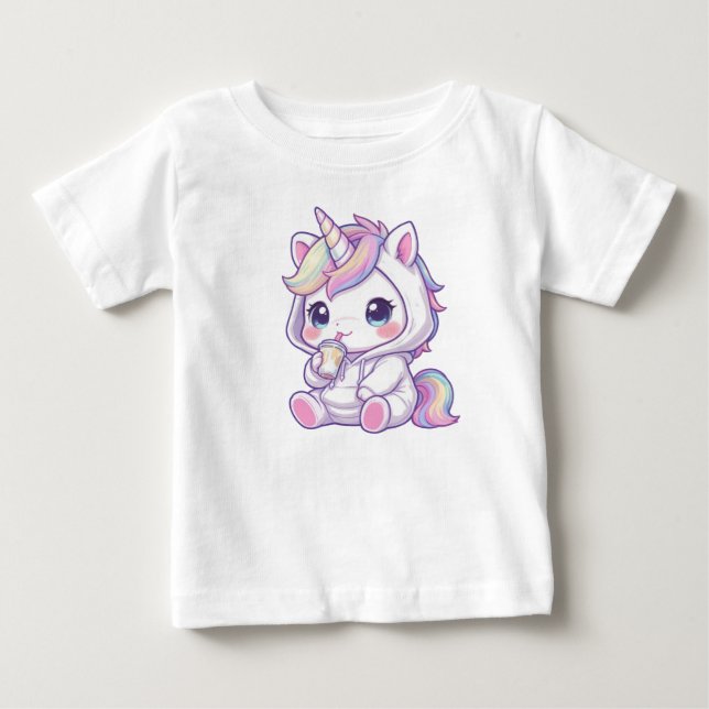 Cute chibi unicorn t-shirt (Framsida)