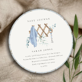 Cute Chic Boy Baby Nursery Essential Baby Shower Inbjudningar