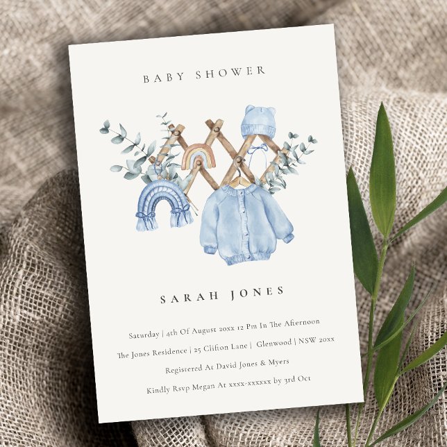 Cute Chic Boy Baby Nursery Essential Baby Shower Inbjudningar (Skapare uppladdad)