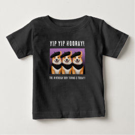 Cute Chic Corgi Hundar Yip Yip Hooray Grattis på f T Shirt