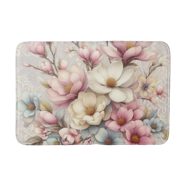 Cute chic girly floral and lace badrumsmatta (Framsidan)