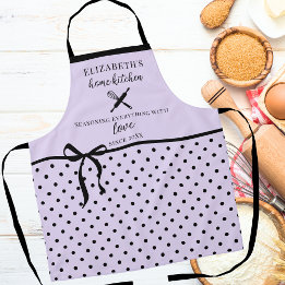Cute Chic Girly Light Lilac och Black Polka Dot