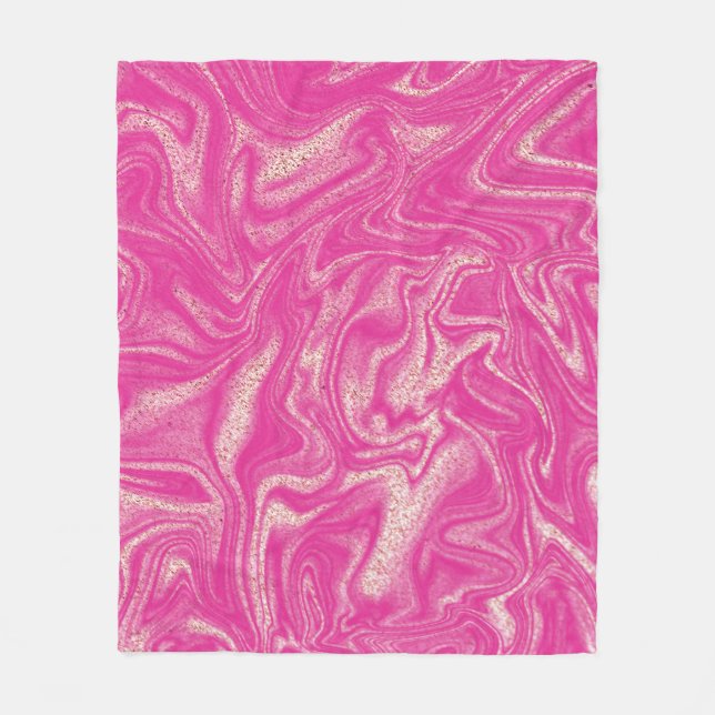 Cute Chic girly Rosa guld Marble Fleece Blanket (Framsidan)