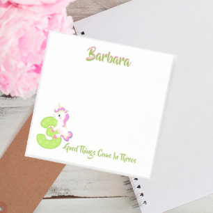 Cute Chic Girly Script Namn Post-it Block