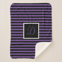 Cute Chic Initial Lila och Black Stripe