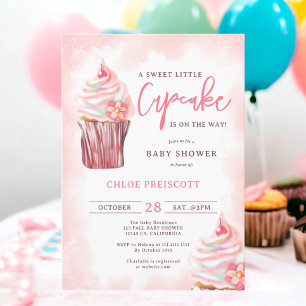 Cute chic pastel söt liten cupkakerdusch inbjudningar