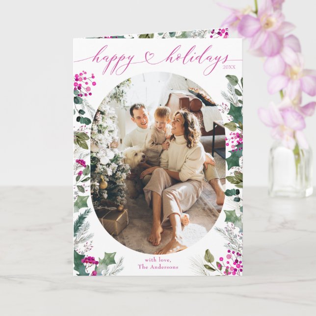 Cute Chic Photo Glad helg Kort (Orkide)