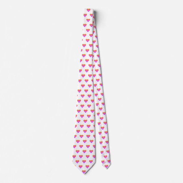 Cute Chic Rainbow Ombre Hearts White Slips (Framsida)
