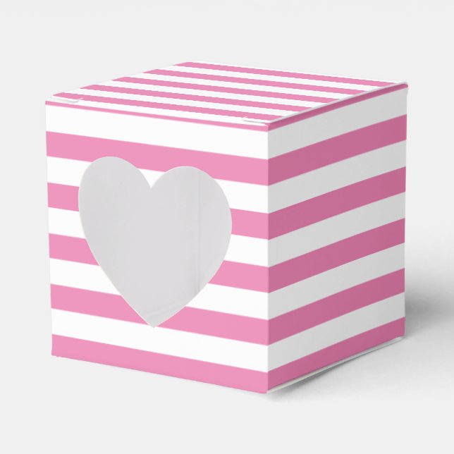 Cute Chic Rosa och White Stripe Presentaskar (Framsidan Sidan)