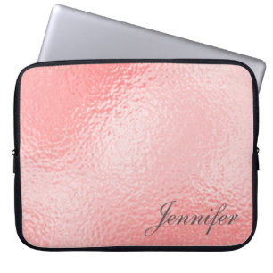 Cute chic ROSA tryckt glansig PERSONLIG Laptop Fodral
