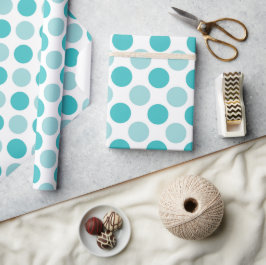 Cute Chic Turcos Teal White Polka Dot Presentpapper