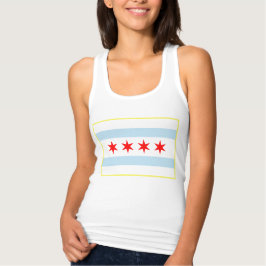 Cute Chicago Flagga Linne Med Racerback