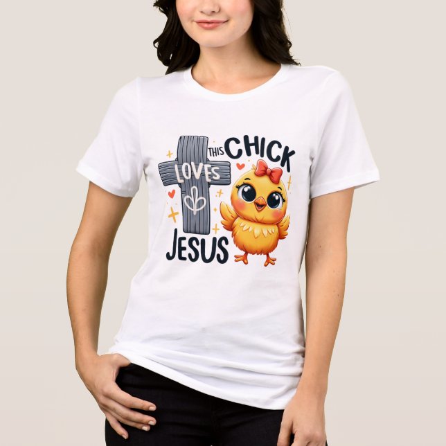 Cute Chick Christian Faith Design T Shirt (Framsida)