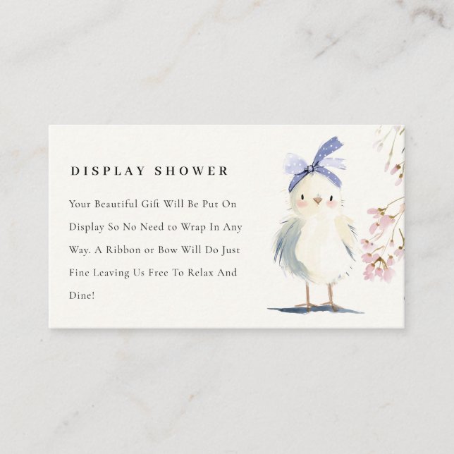 Cute Chick Farm Floral Display Shower Baby Shower Tilläggskort (Framsida)