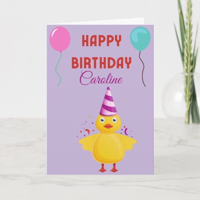 CUTE CHICK GRATTIS PÅ FÖDELSEDAGEN CARD HELGKORT (Framsida)