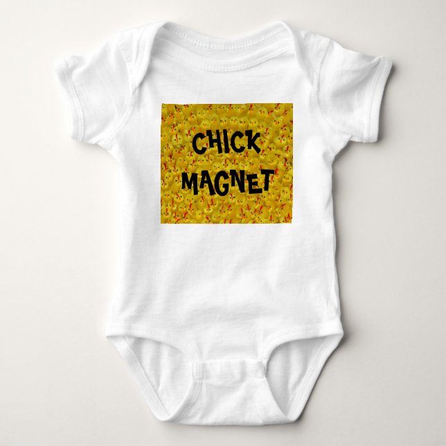 Cute CHICK MAGNET Påsk Chick Pojke Bodykostym T Shirt (Framsida)